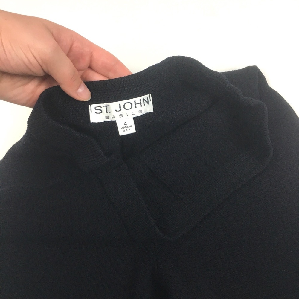 St. John Santana knit black pull on pants comfort - Picture 5 of 5